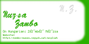 muzsa zambo business card